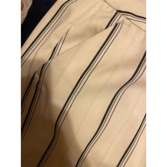 Metrostyle Plus Size Women's Beige Striped Knee Length Skirt 18 Button Detail - Picture 4 of 6